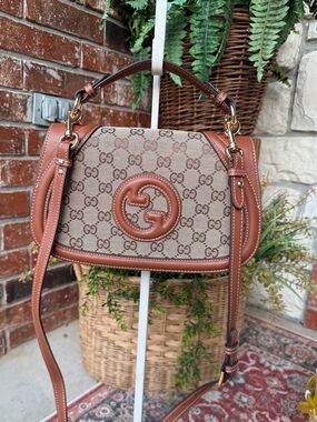 Designer Like Brown Canvas Shoulder Bag